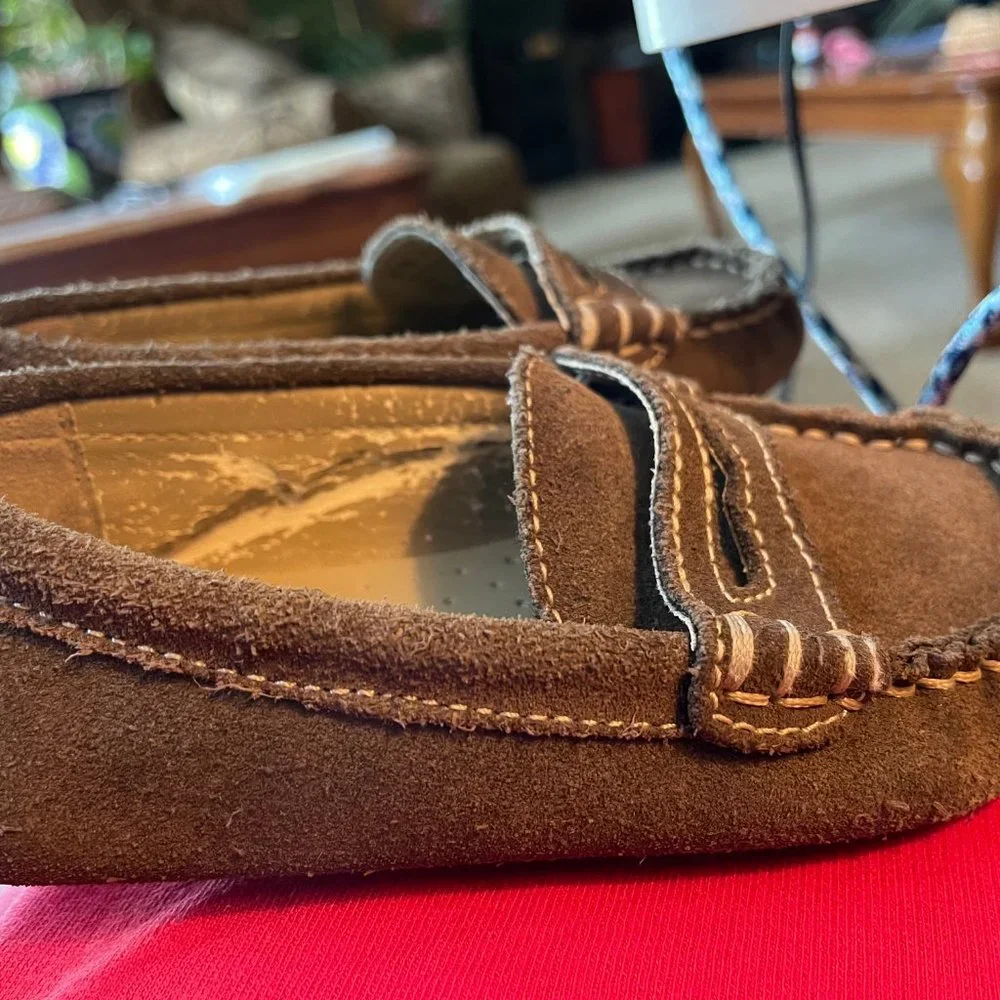 Janie & Jack Toddler Brown Suede Leather Loafers Slip-on Shoes 7